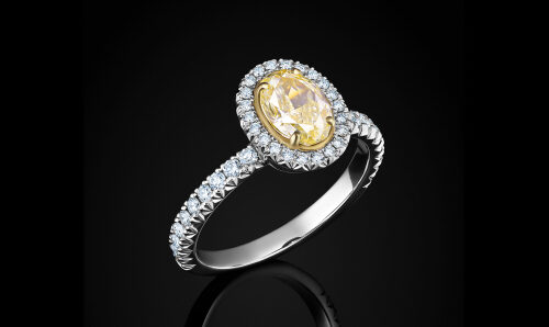 Romantic Fancy Yellow Oval Diamond Ring
