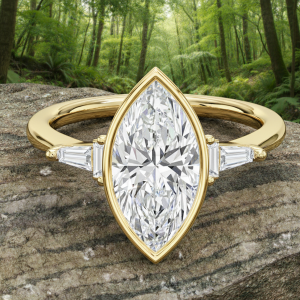 Modern Marquise Bezel Engagement Ring