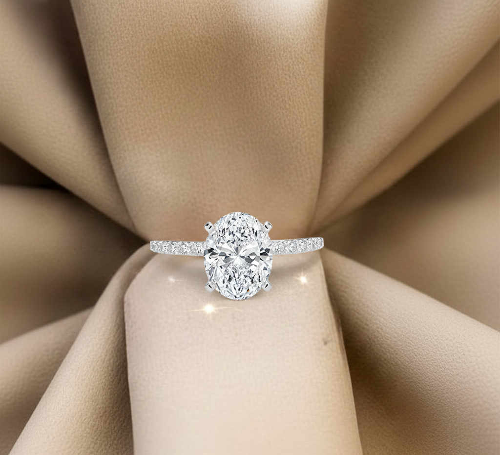 One of a kind  Dallas Oval Diamond Engagement Ring