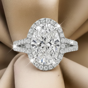 Starlight Oval Halo Engagement  Ring