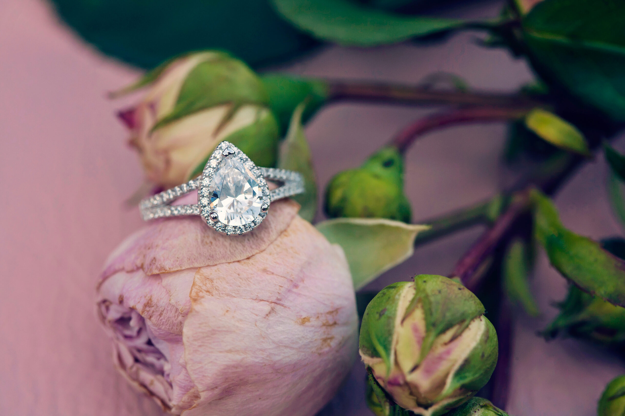 The Best Pear-shaped halo Engagement Ring in Dallas