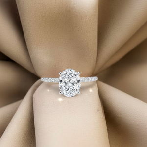 Oval Diamond Engagement Ring,Elegant 1.51ct Natural Brilliance